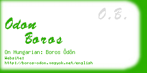 odon boros business card