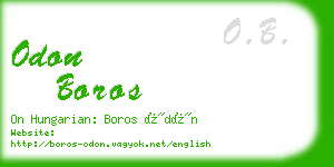 odon boros business card